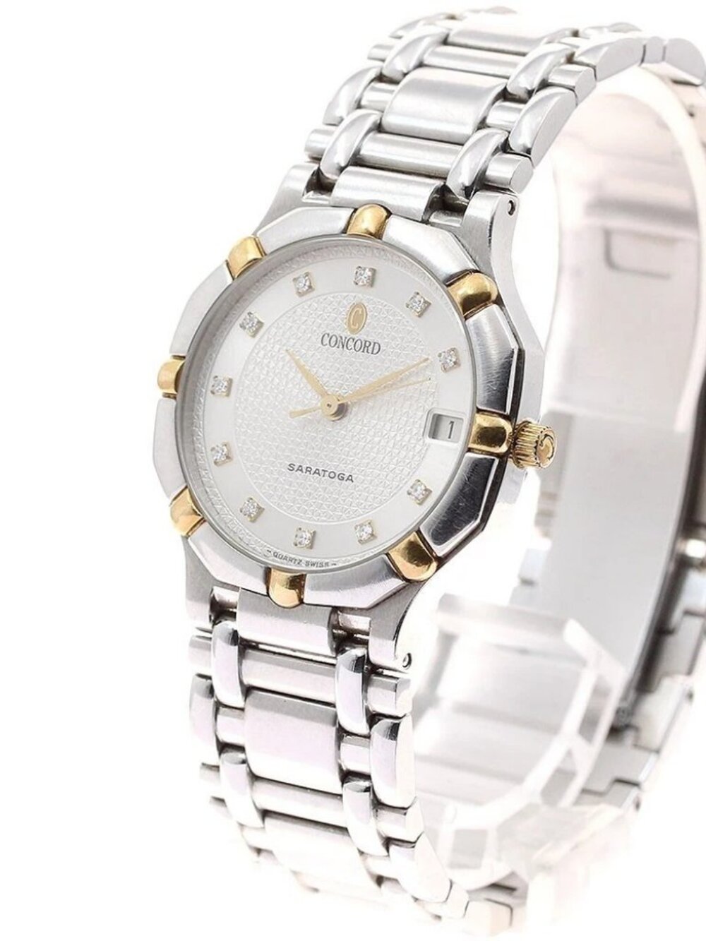 Concord Saratoga 15.14.247/G 11P diamond beige Dial Quartz Men's Watch_935543